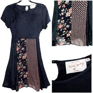 𝅺ORIGINAL René Derhy Black Patchwork Textile Dress